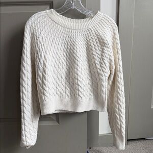 Sincerely Jules Cream Cable Crewneck Sweater